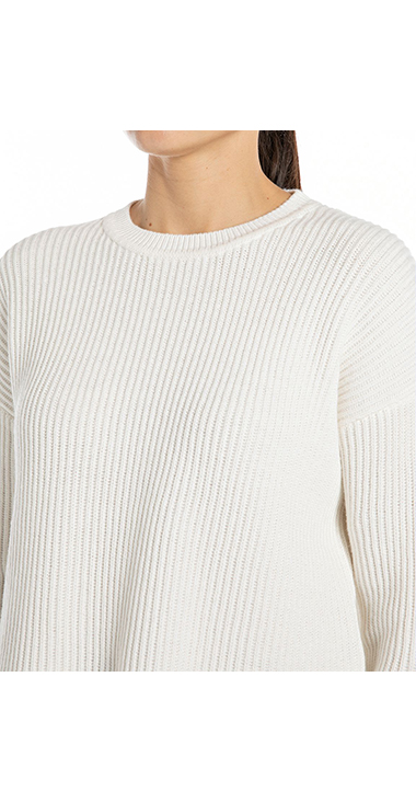 コットンウールのオーバーサイズセーター 詳細画像 ホワイト 3